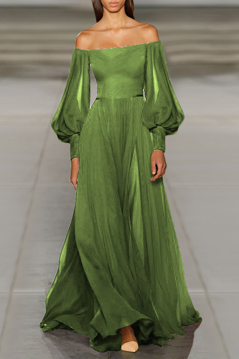 Kaynafashions - Elegant Solid Off the Shoulder Princess Dresses(4 Colors)