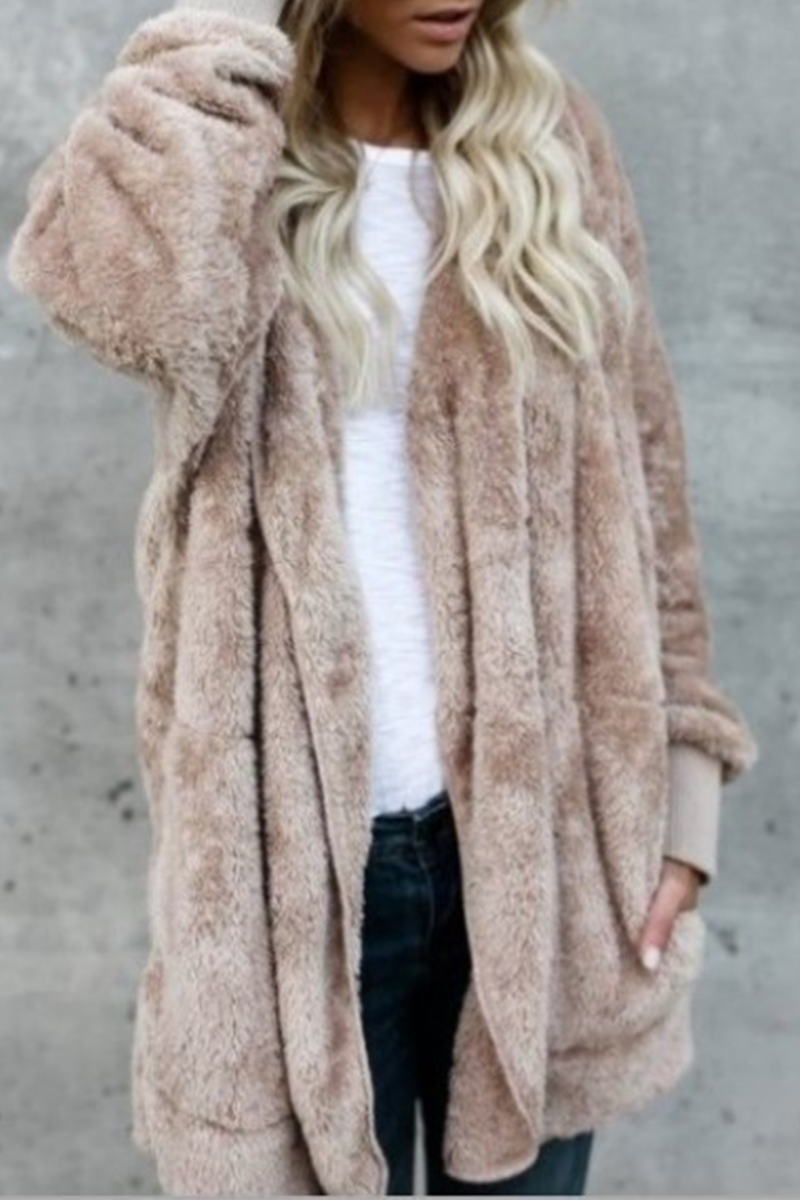 Kaynafashions - Casual Solid Patchwork Hooded Collar Outerwear(12 colors)