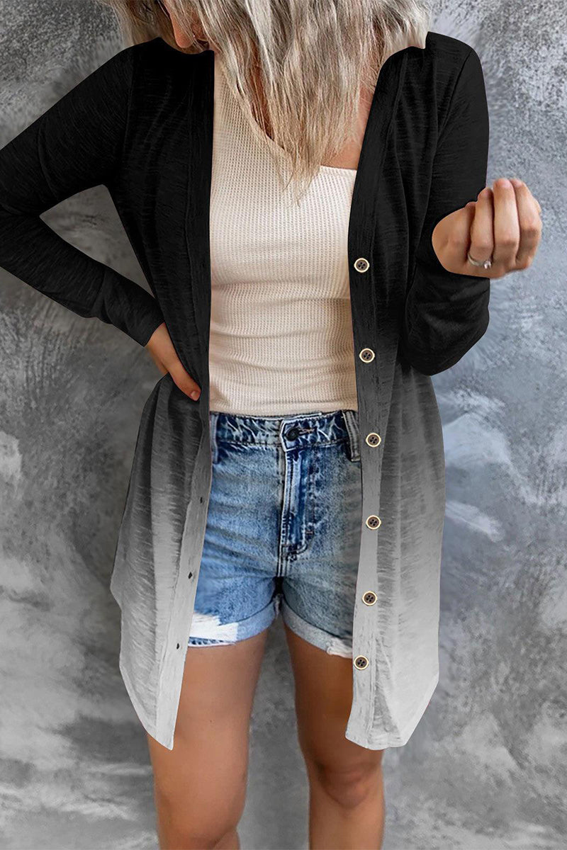 Kaynafashions - Street Print Patchwork Cardigan Collar Outerwear