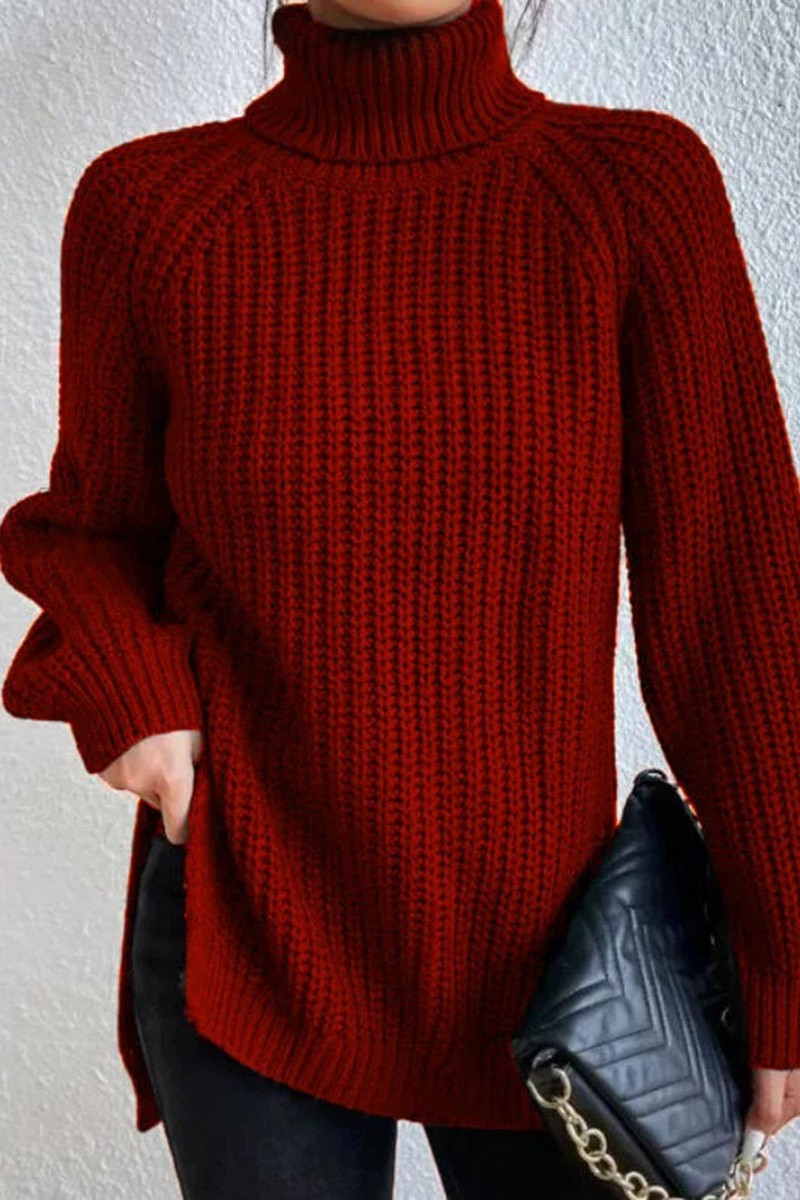 Kaynafashions - Casual Solid Basic Turtleneck Tops