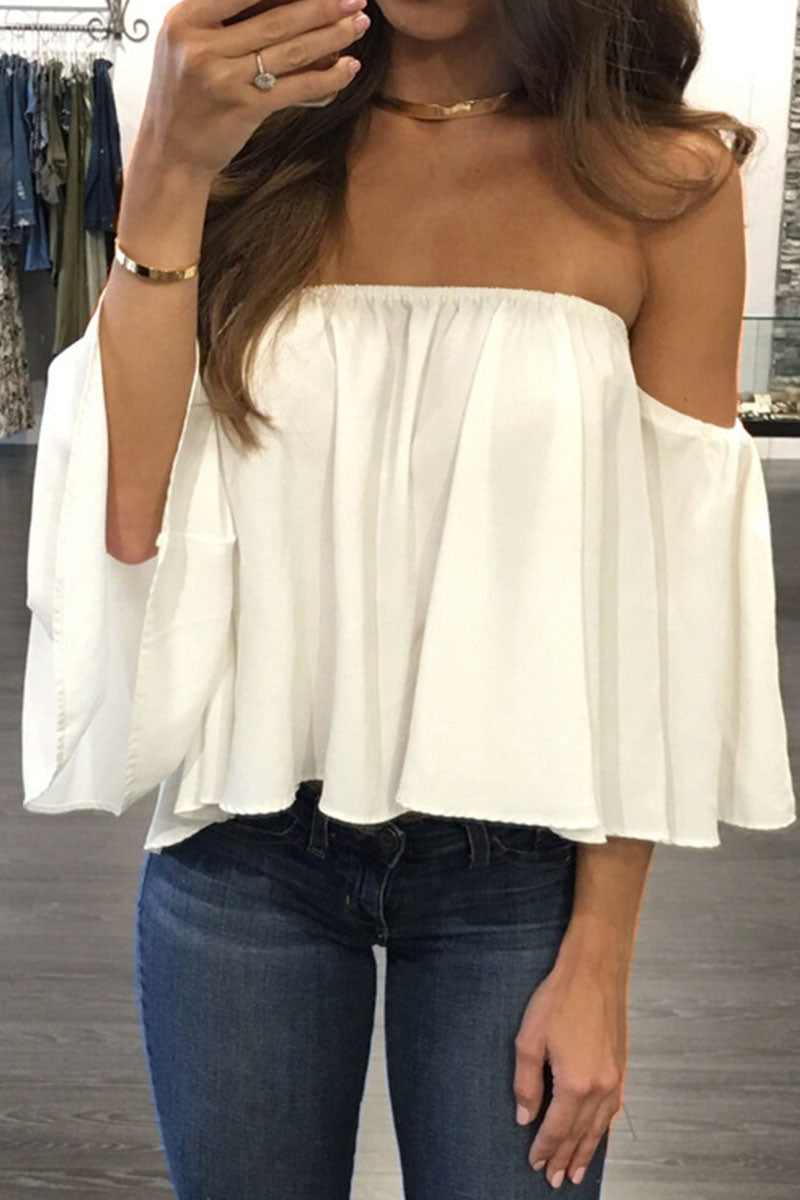 Kaynafashions - Fashion Casual Solid Patchwork Strapless Tops(8 Colors)