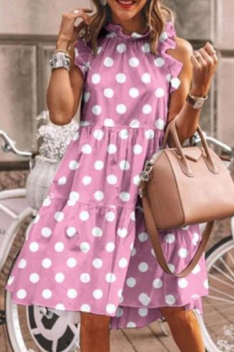 Kaynafashions - Fashion Street Print Patchwork O Neck A Line Dresses(5 Colors)