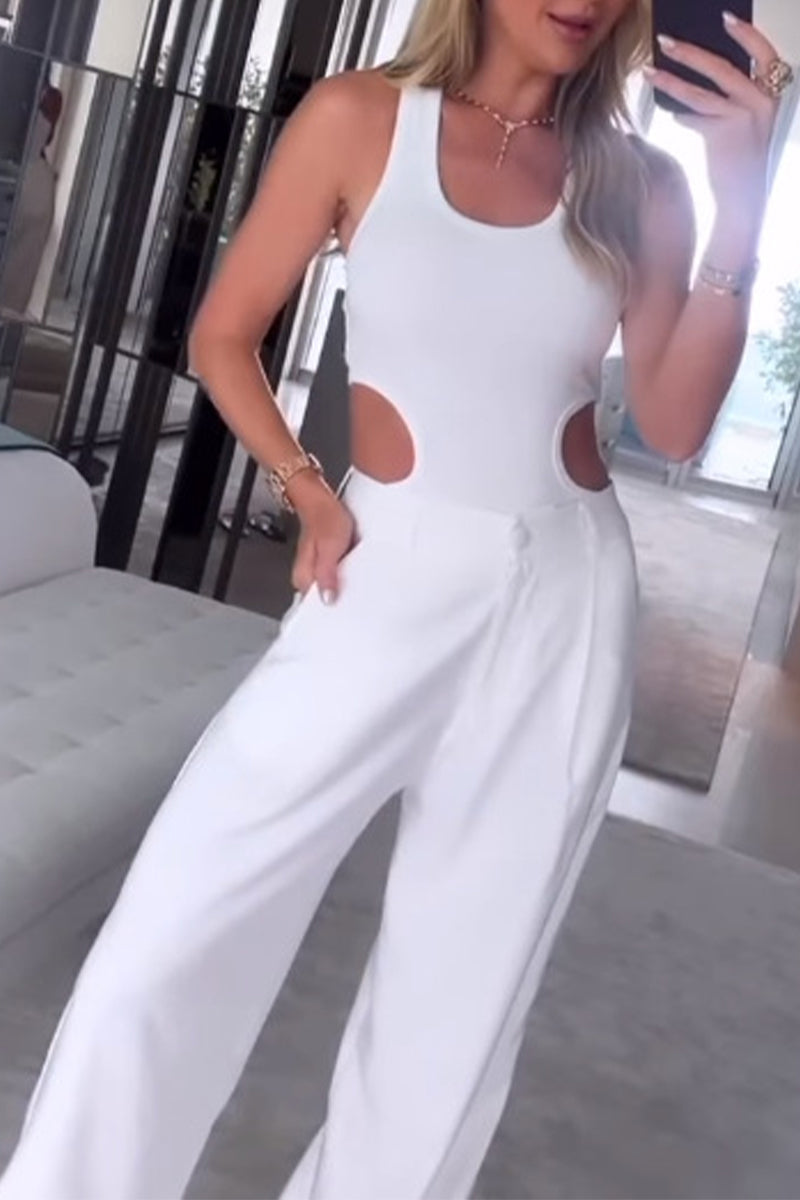 Kaynafashions - Street Solid U Neck Sleeveless Two Pieces