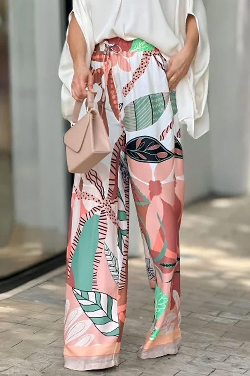 Kaynafashions - Celebrities Elegant Floral Fold V Neck Two Pieces