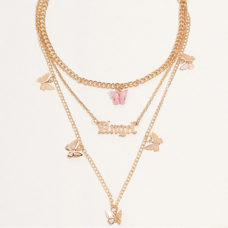 Kaynafashions - Casual Butterfly Patchwork Chains Necklaces