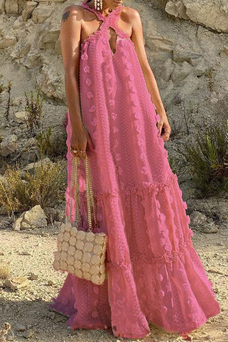 Kaynafashions - Casual British Style Solid Patchwork Halter A Line Dresses(6 Colors)