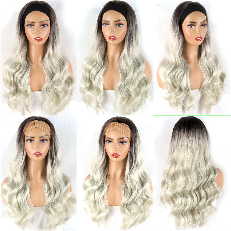 Kaynafashions - Fashion Casual Gradual Change Patchwork Wigs  (Without Headscarf)