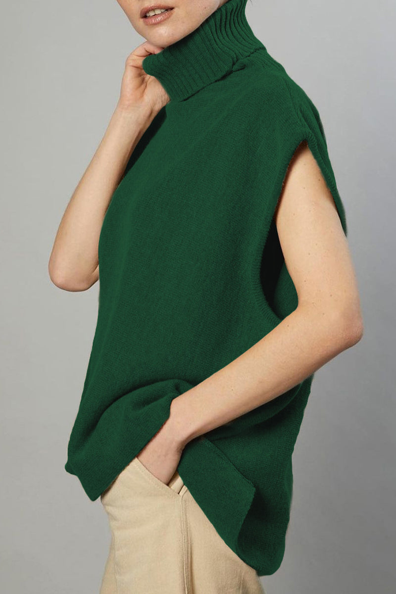 Kaynafashions - Work British Style Solid Patchwork Turtleneck Tops