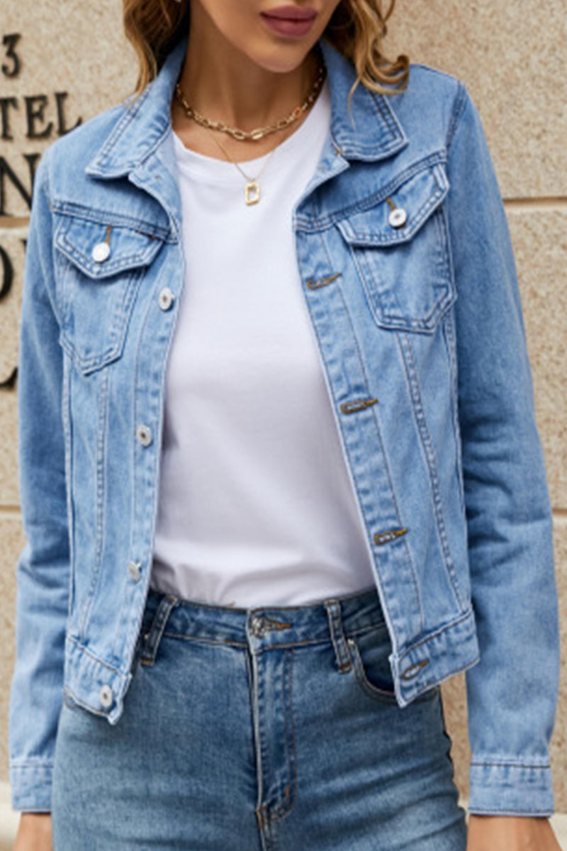 Kaynafashions - Casual Street Solid Patchwork Turndown Collar Outerwear