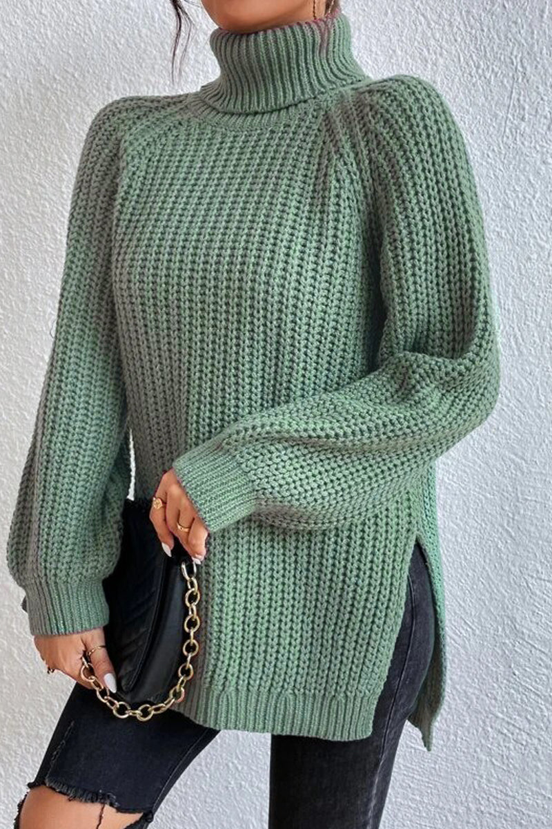Kaynafashions - Casual Solid Basic Turtleneck Tops