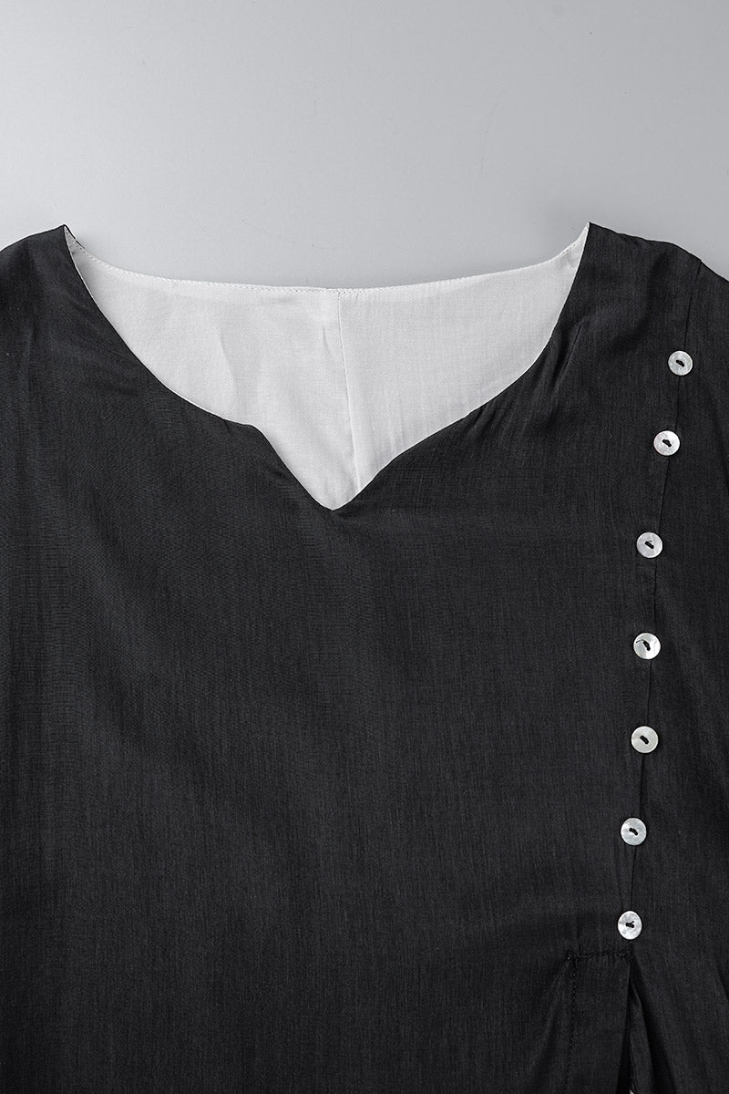 Kaynafashions - Casual College Solid Patchwork V Neck Irregular Dress Dresses(3 Colors)