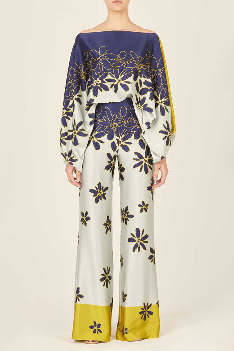 Kaynafashions - Casual Elegant Print Patchwork Off the Shoulder Long Sleeve Two Pieces(13 Colors)