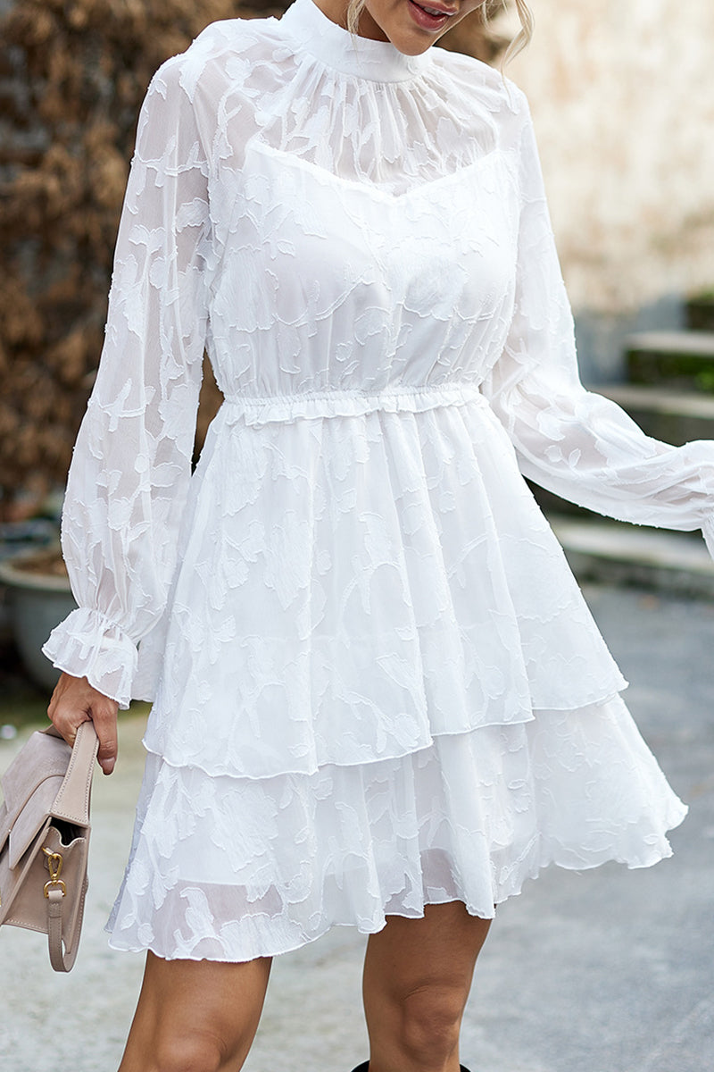 Kaynafashions - Elegant Solid Patchwork O Neck A Line Dresses