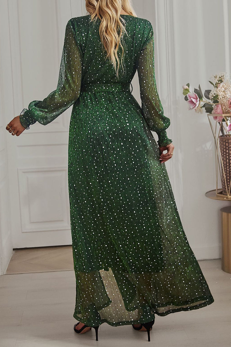 Kaynafashions - Elegant Formal Solid With Belt V Neck A Line Dresses(5 Colors)