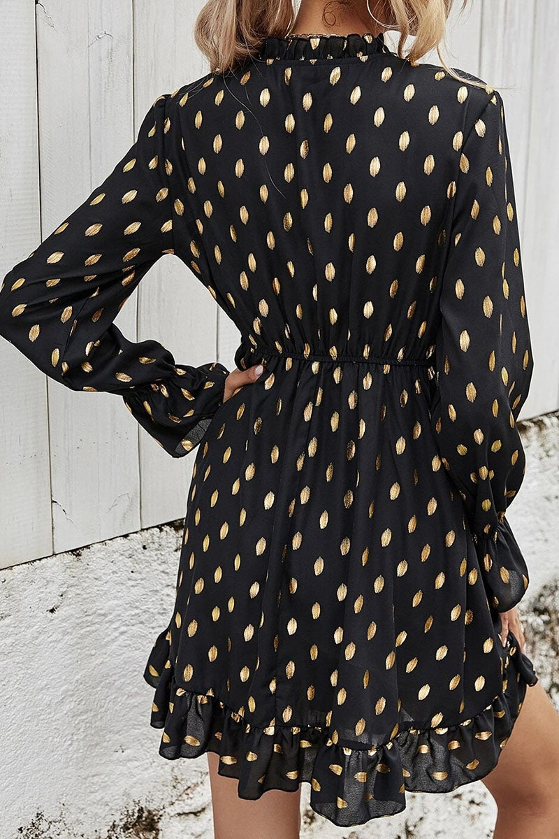 Kaynafashions - Fashion Street Print V Neck A Line Dresses