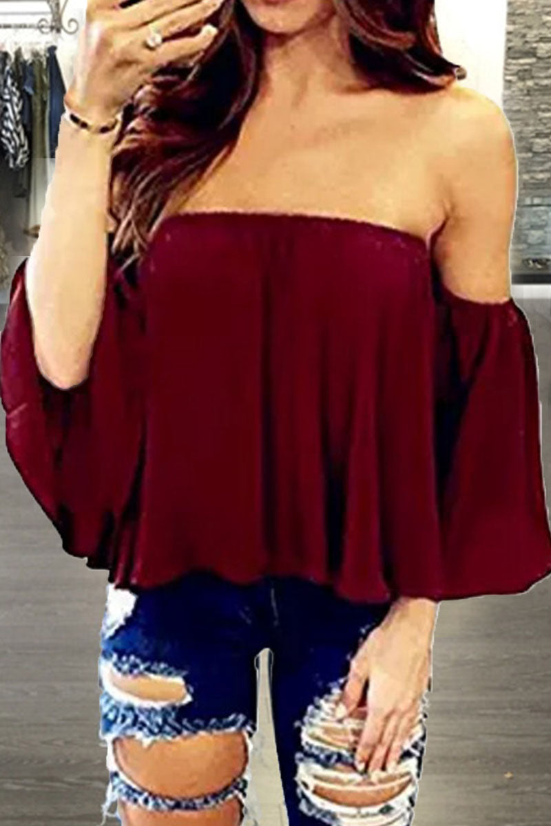 Kaynafashions - Fashion Casual Solid Patchwork Strapless Tops(8 Colors)