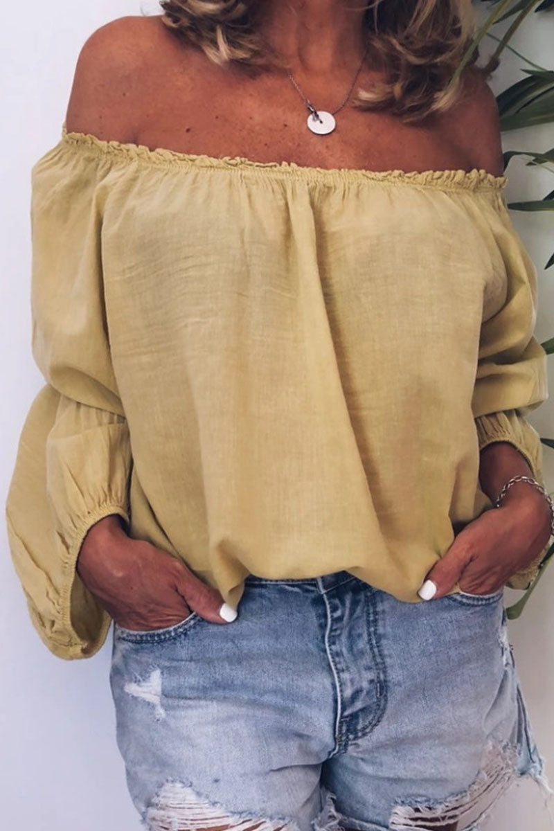 Kaynafashions - Fashion Casual Solid Patchwork Off the Shoulder Tops