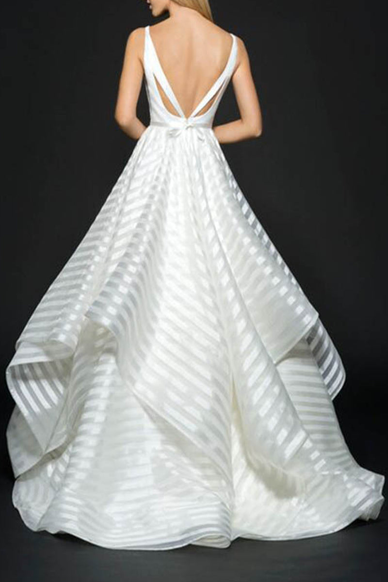 Kaynafashions - Elegant Solid Backless V Neck Evening Dress Dresses