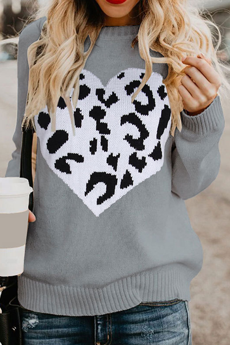 Kaynafashions -  Casual Print Patchwork O Neck Tops Sweater(4 colors)