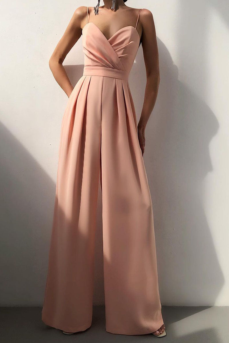 Kaynafashions - Fashion Casual Solid Patchwork V Neck Loose Jumpsuits(6 Colors)