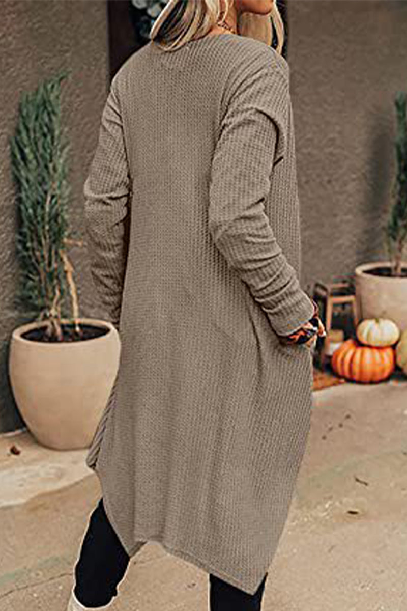 Kaynafashions - Casual Solid Asymmetrical O Neck Cardigans(8 Colors)
