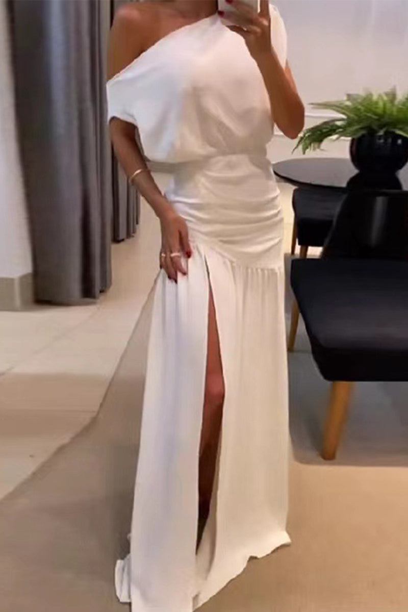 Kaynafashions - Sexy Formal Solid High Opening Off the Shoulder Dresses(3 Colors)