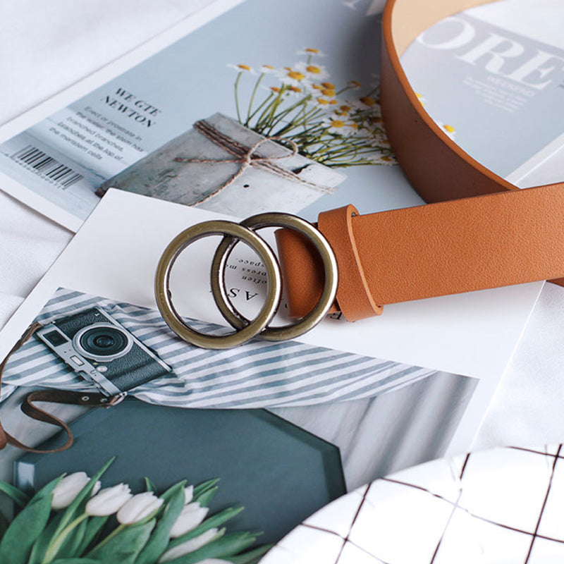 Kaynafashions - Fashion Casual Wild Round Buckle Belt