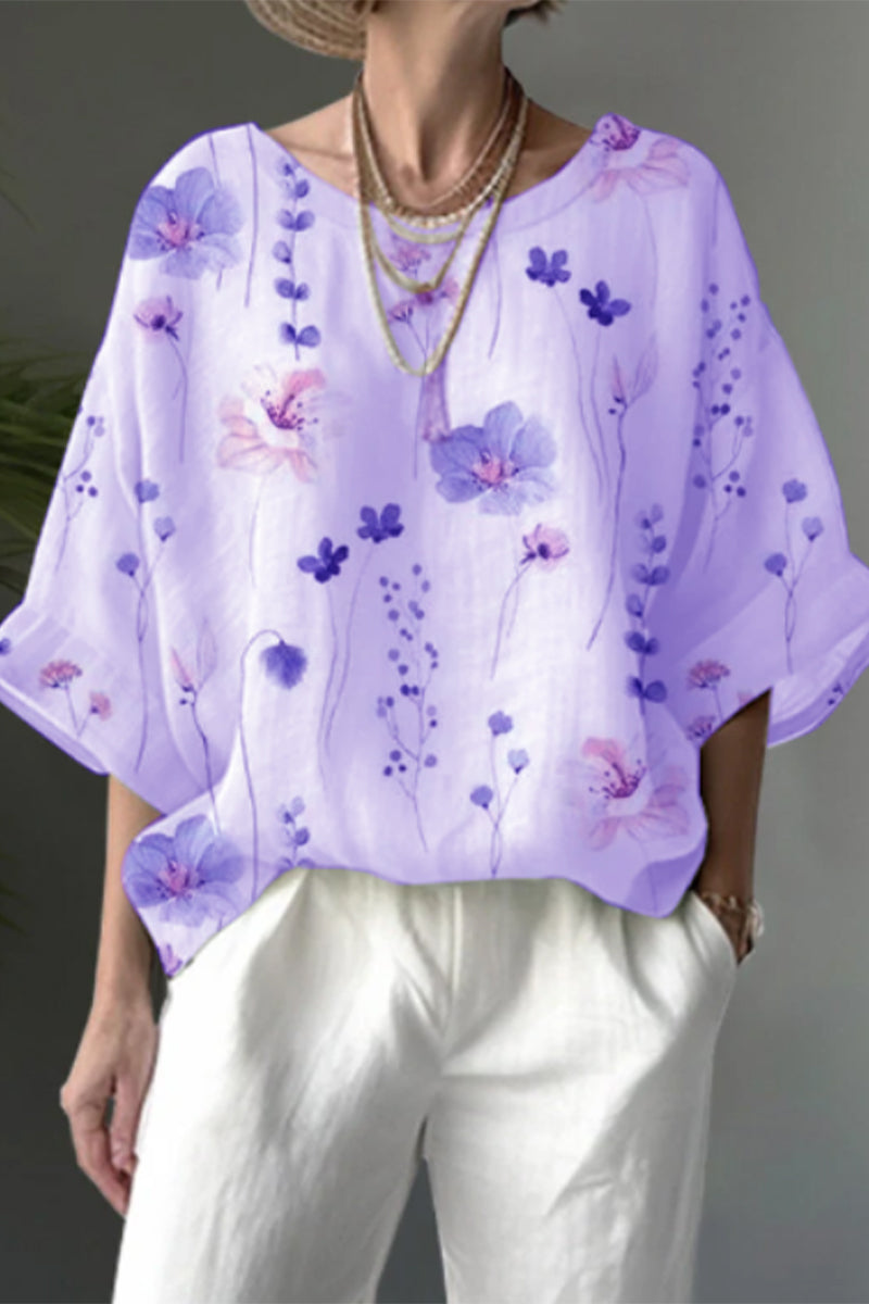 Kaynafashions - Casual Floral O Neck T-Shirts