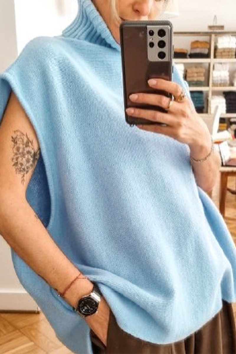 Kaynafashions - Work British Style Solid Patchwork Turtleneck Tops