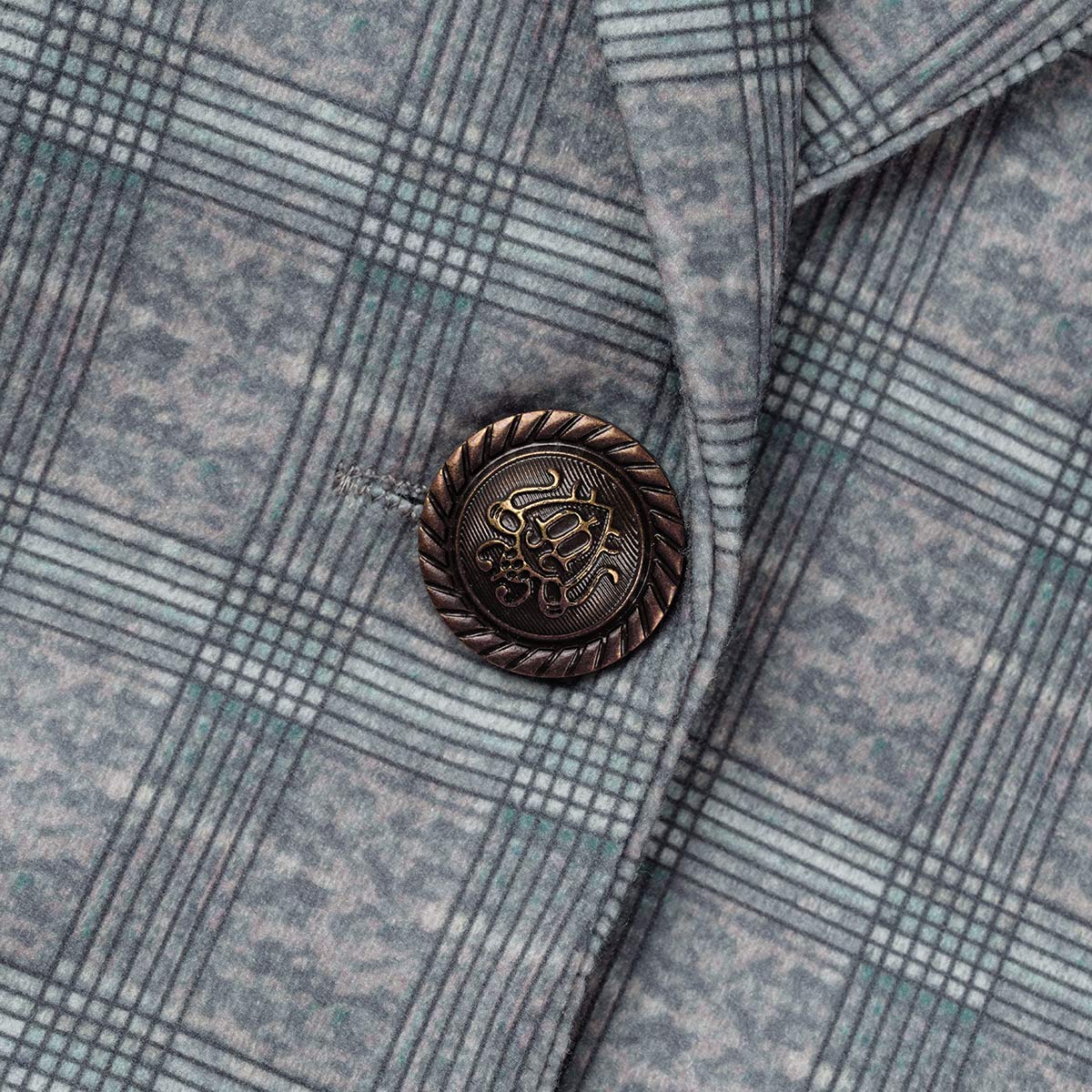 Kaynafashions - Fashion Street Plaid Patchwork Buckle Turn-back Collar Outerwear(3 Colors)