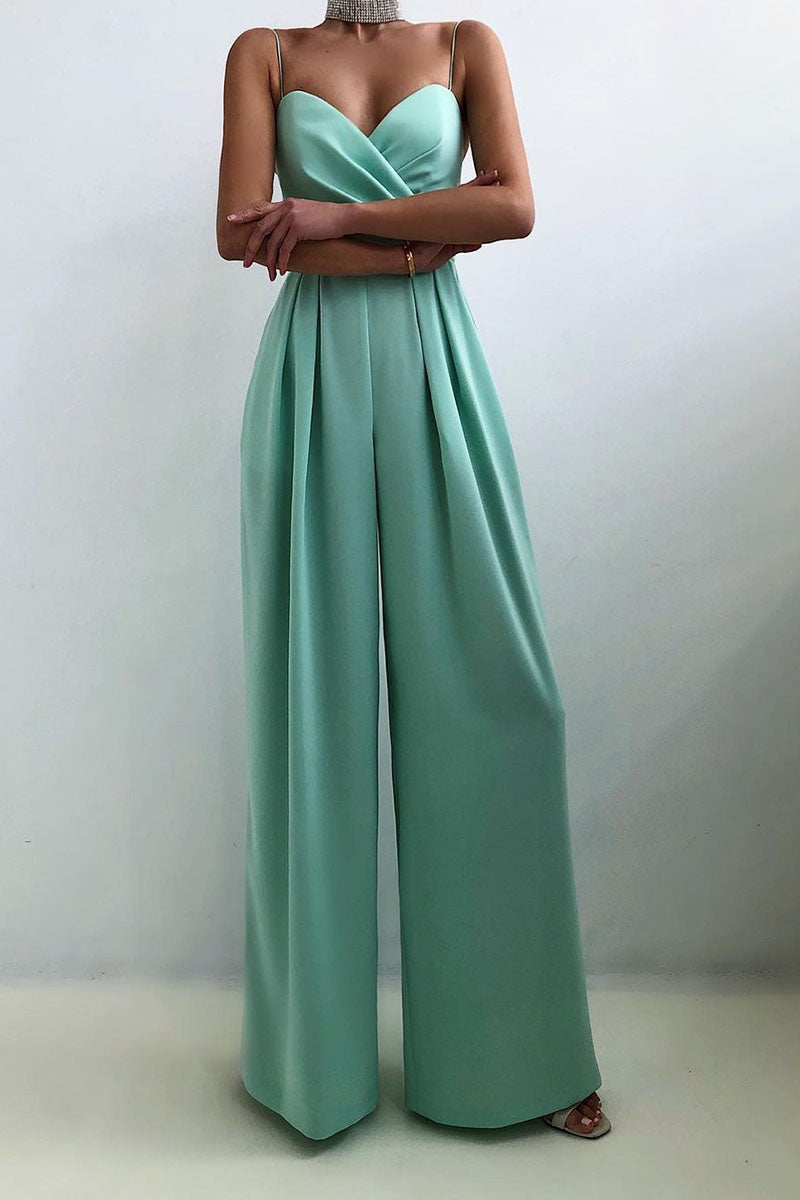 Kaynafashions - Fashion Casual Solid Patchwork V Neck Loose Jumpsuits(6 Colors)