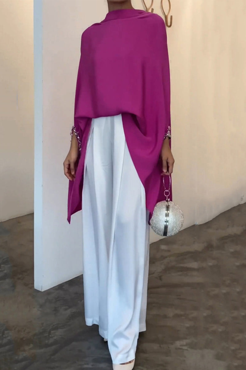 Kaynafashions - Elegant Solid Long Sleeve Two Pieces