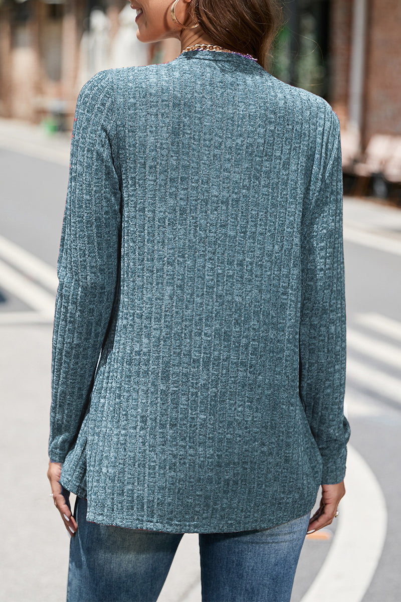 Kaynafashions - Street Solid Buttons O Neck Tops