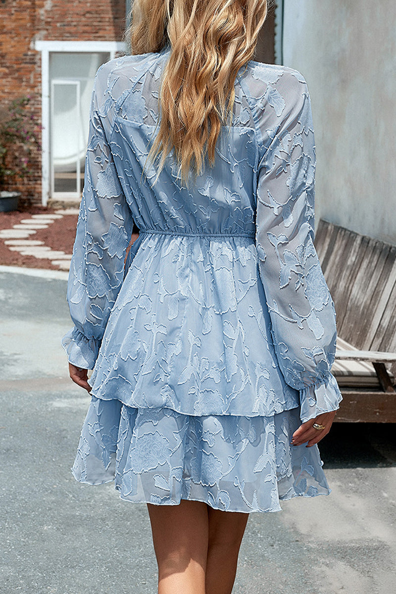 Kaynafashions - Elegant Solid Patchwork O Neck A Line Dresses