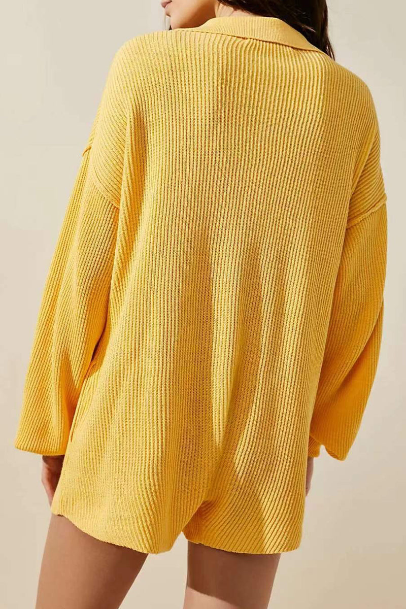 Kaynafashions - Casual Simplicity Solid Buttons V Neck Loose Jumpsuits