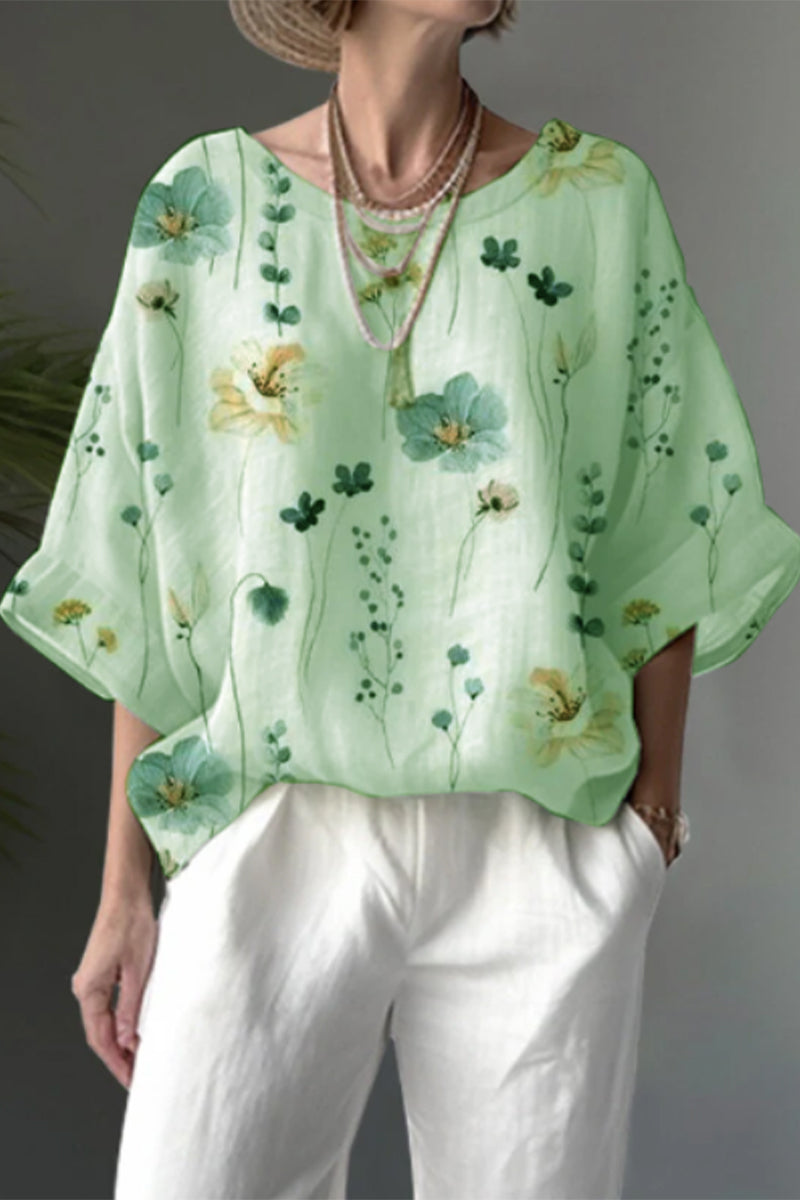 Kaynafashions - Casual Floral O Neck T-Shirts