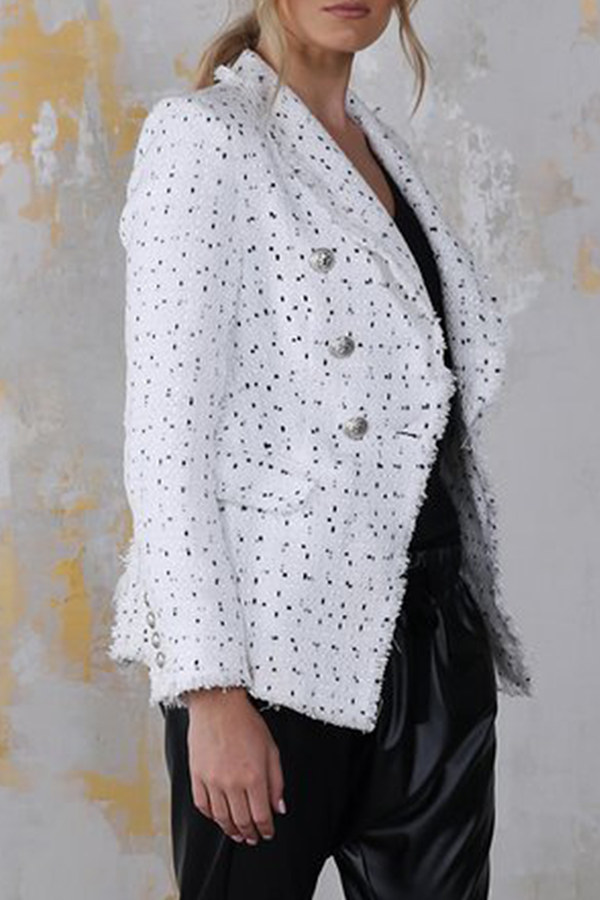 Kaynafashions - Casual Plaid Patchwork Buckle Turndown Collar Outerwear(4 colors)