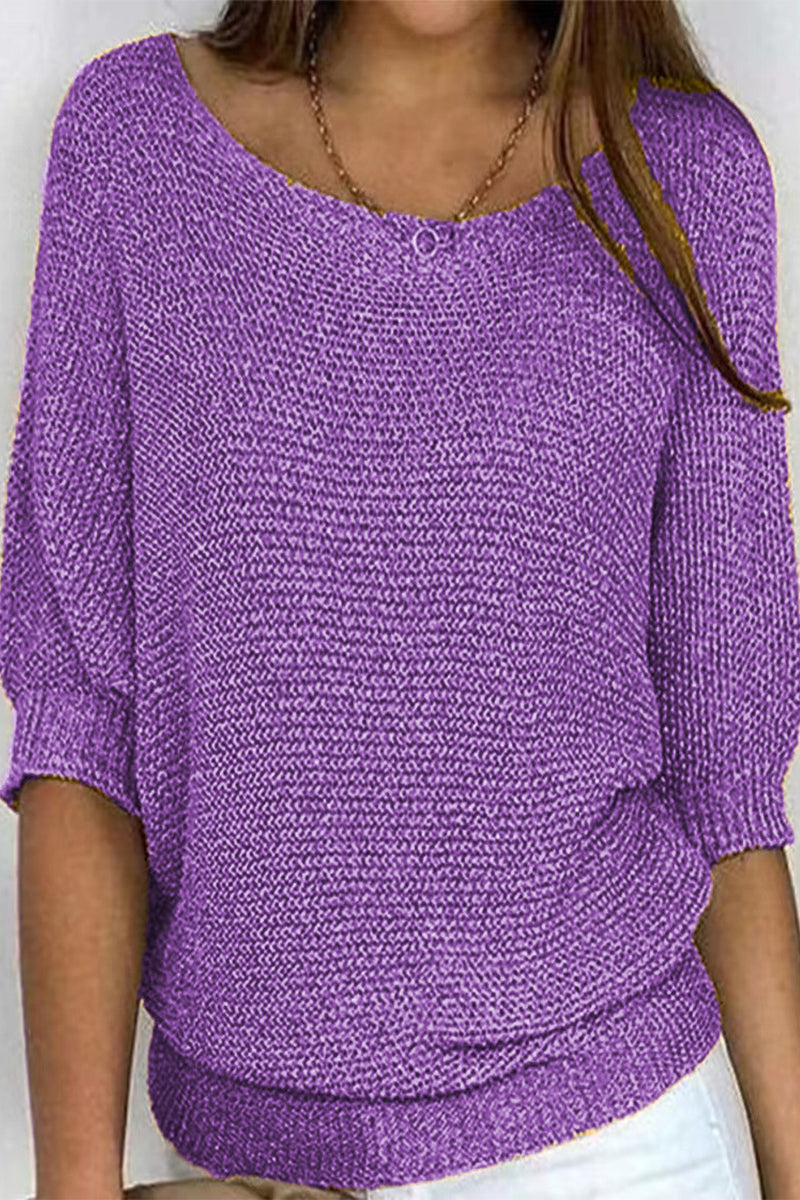 Kaynafashions - Casual Simplicity Solid O Neck Sweaters(11 Colors)