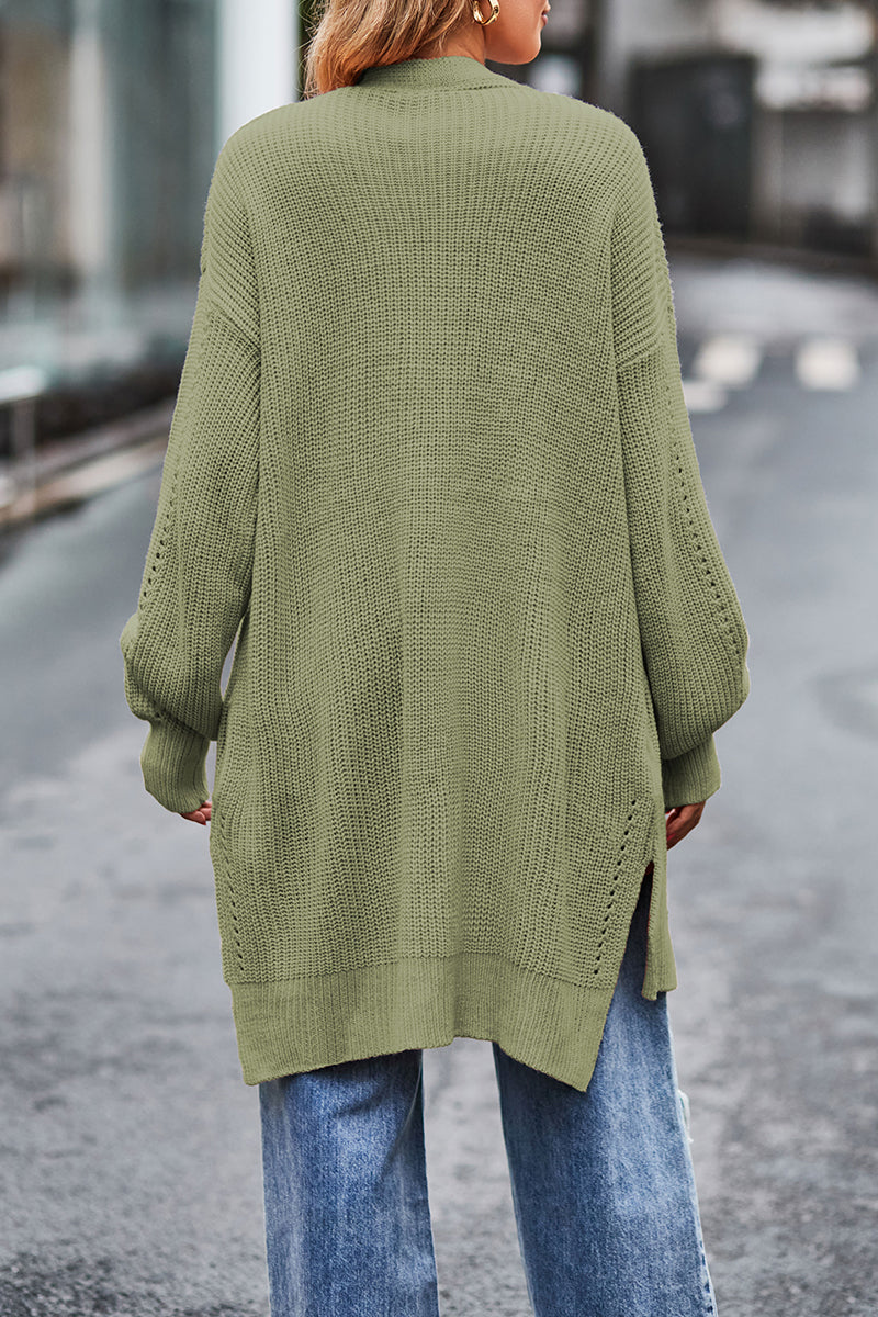 Kaynafashions - Street Solid Pocket Cardigan Collar Tops