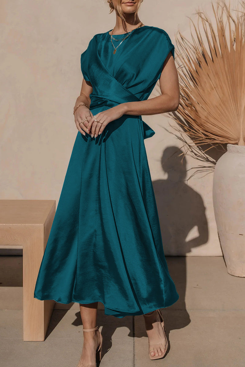 Kaynafashions - Celebrities Elegant Solid Bandage U Neck Dresses(6 Colors)