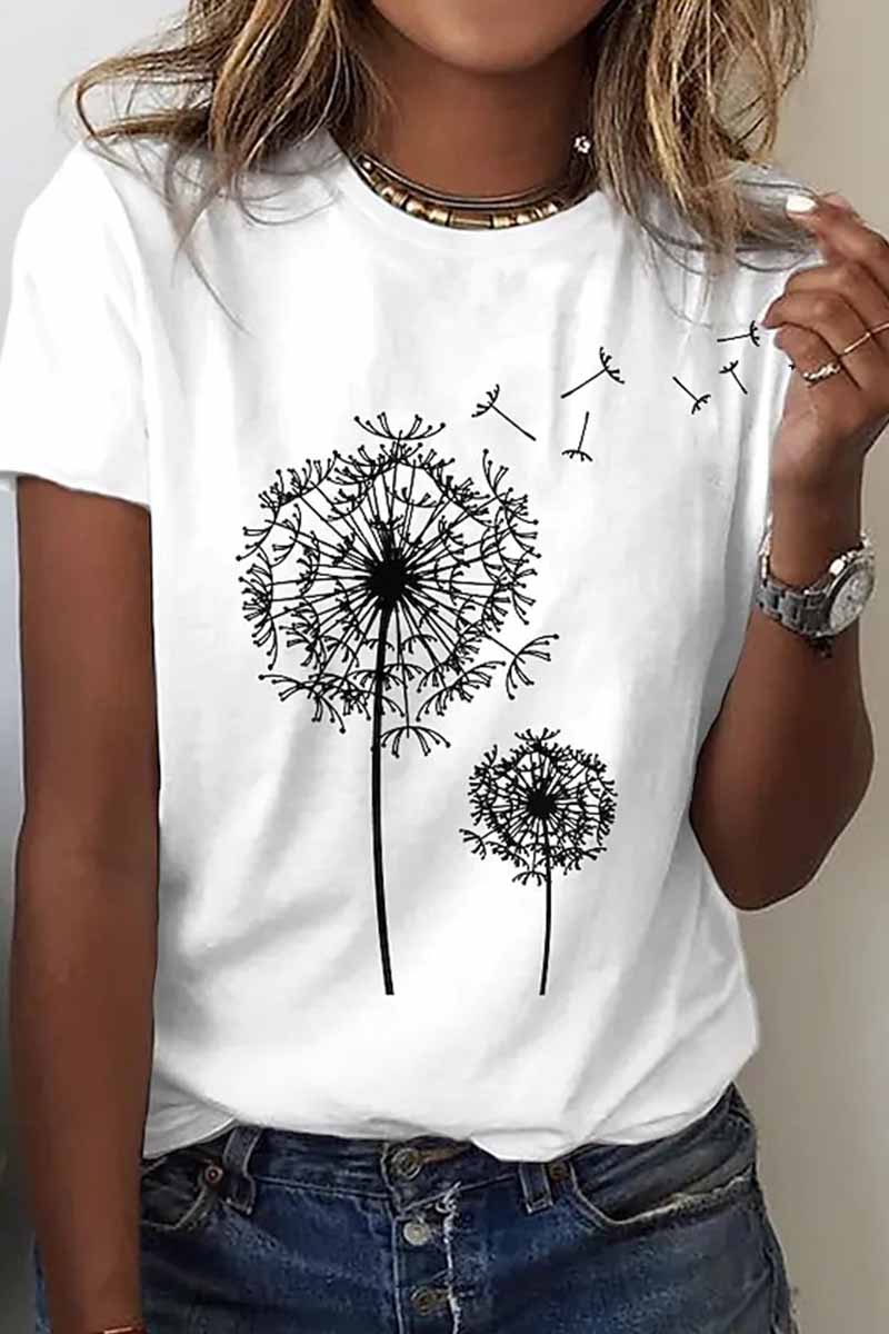 Kaynafashions - Street Print O Neck T-Shirts(8 Colors)