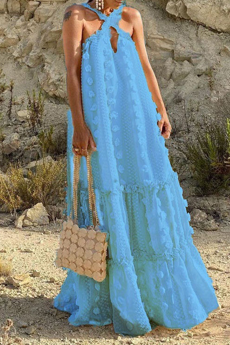 Kaynafashions - Casual British Style Solid Patchwork Halter A Line Dresses(6 Colors)