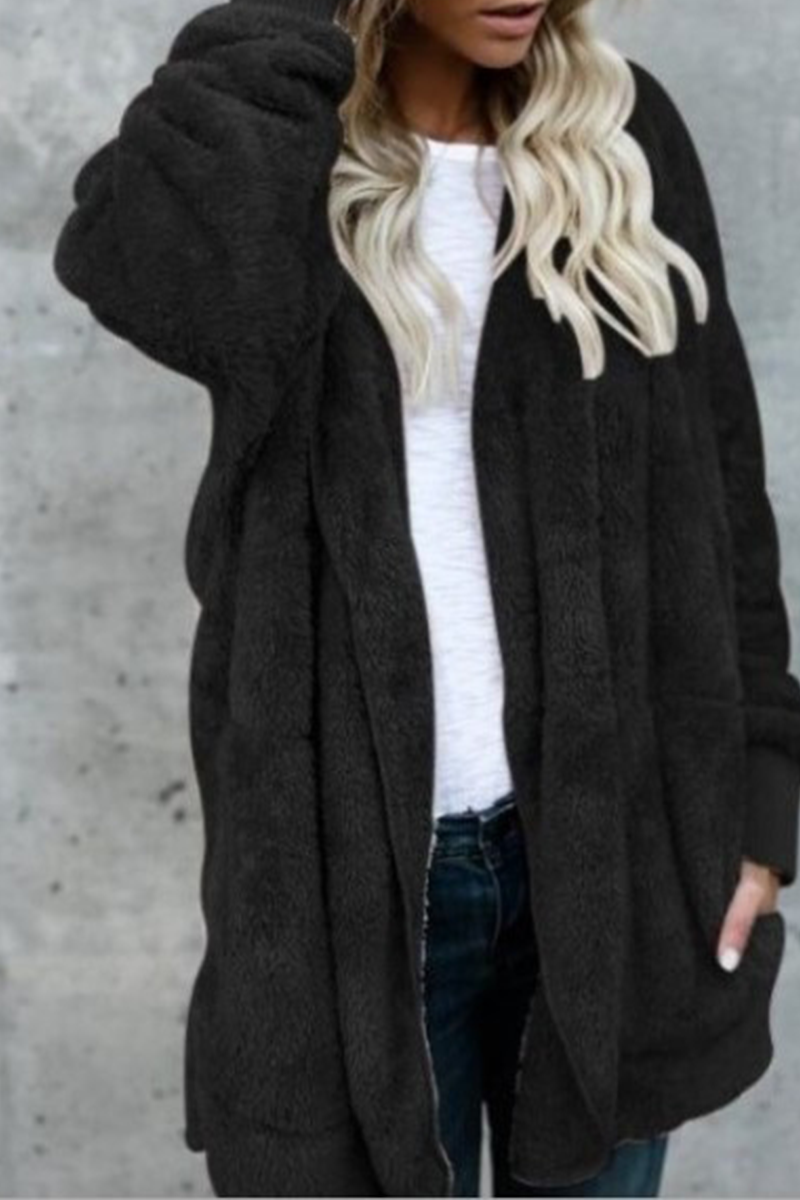 Kaynafashions - Casual Solid Patchwork Hooded Collar Outerwear(12 colors)