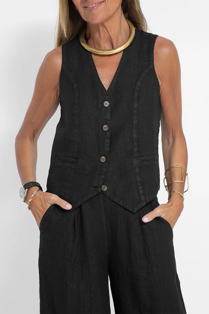 Kaynafashions - Casual Solid Beading V Neck Sleeveless Two Pieces