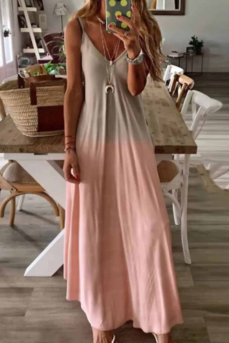 Kaynafashions - Street Print Patchwork V Neck A Line Dresses(8 Colors)