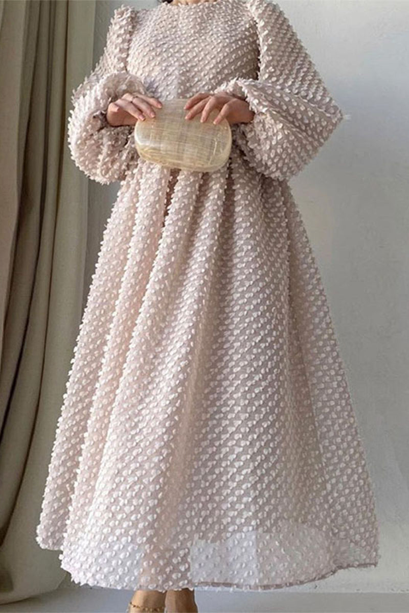 Kaynafashions - Elegant Solid Patchwork O Neck A Line Dresses