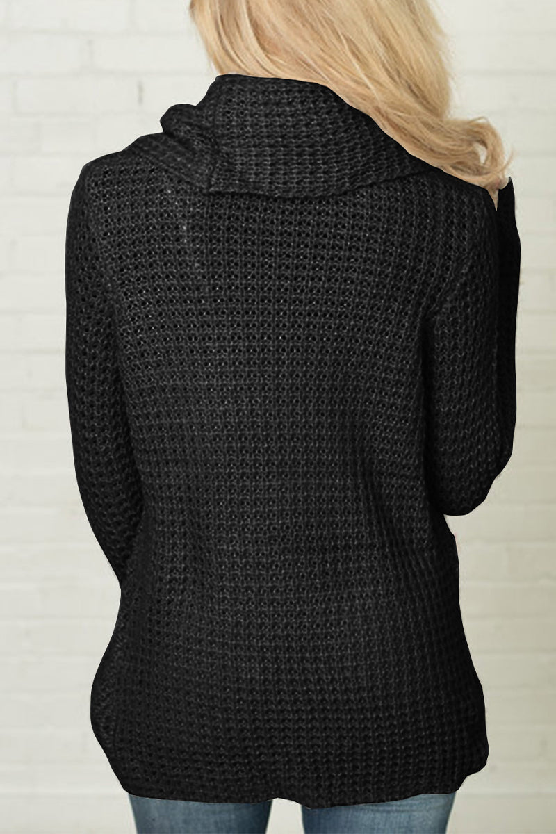 Kaynafashions - Fashion Casual Solid Patchwork Scarf Collar Sweaters(4 colors)