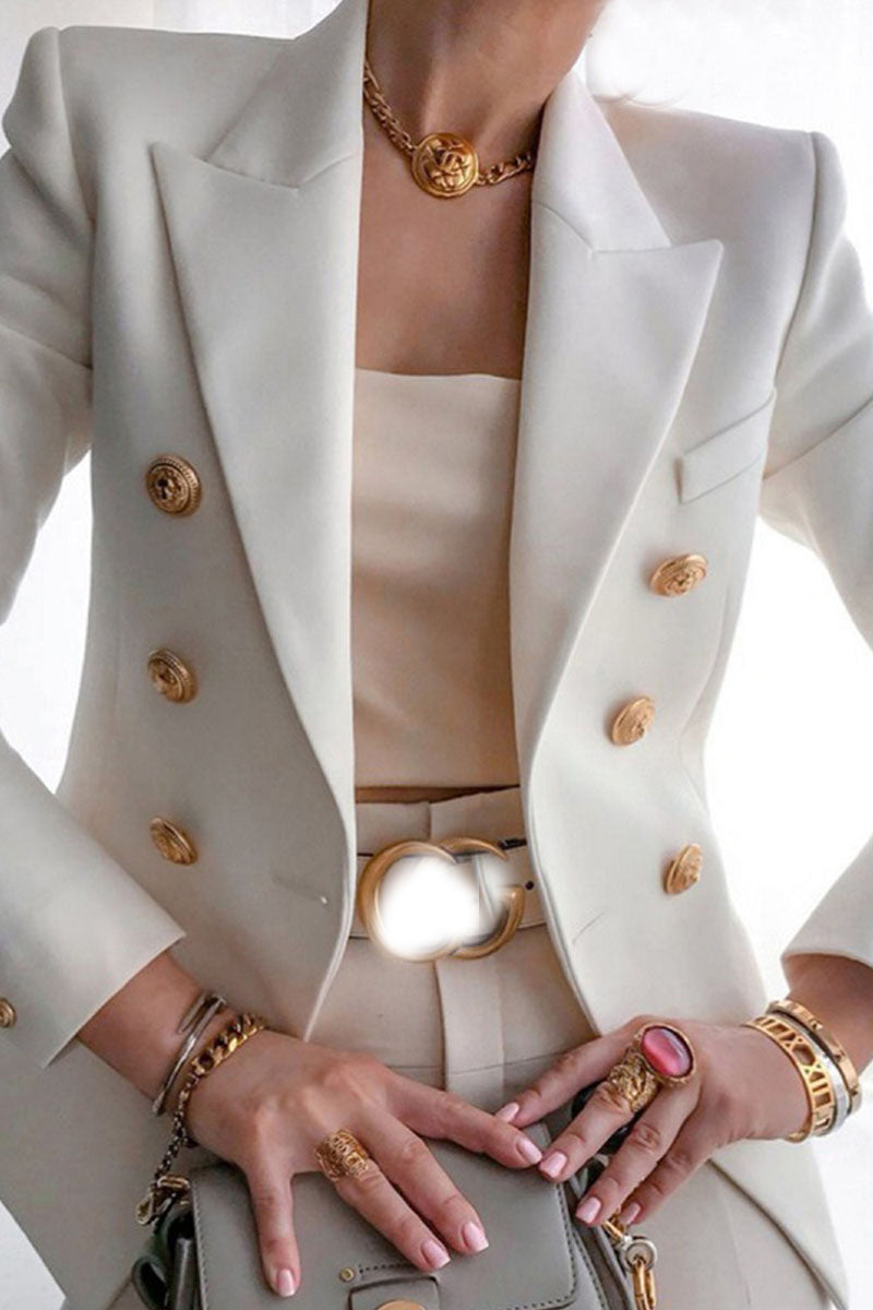 Kaynafashions - Fashion Casual Solid Patchwork Turn-back Collar Outerwear(8 colors)