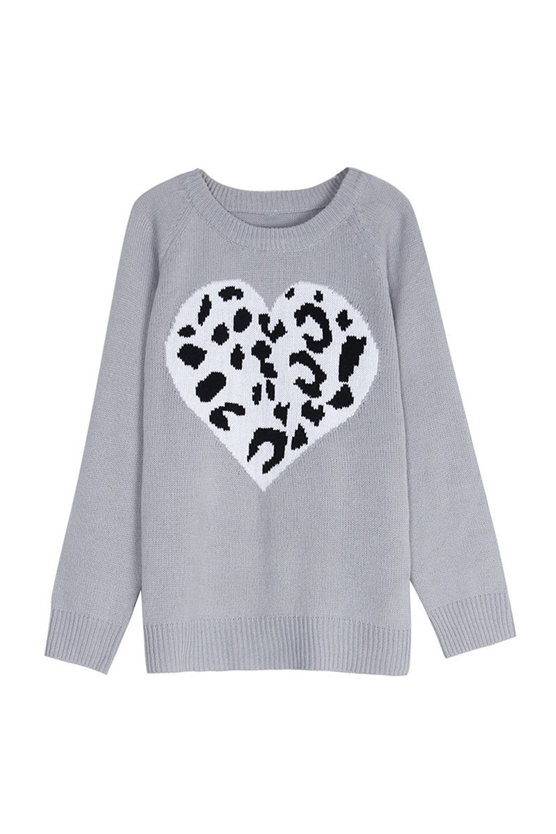 Kaynafashions -  Casual Print Patchwork O Neck Tops Sweater(4 colors)