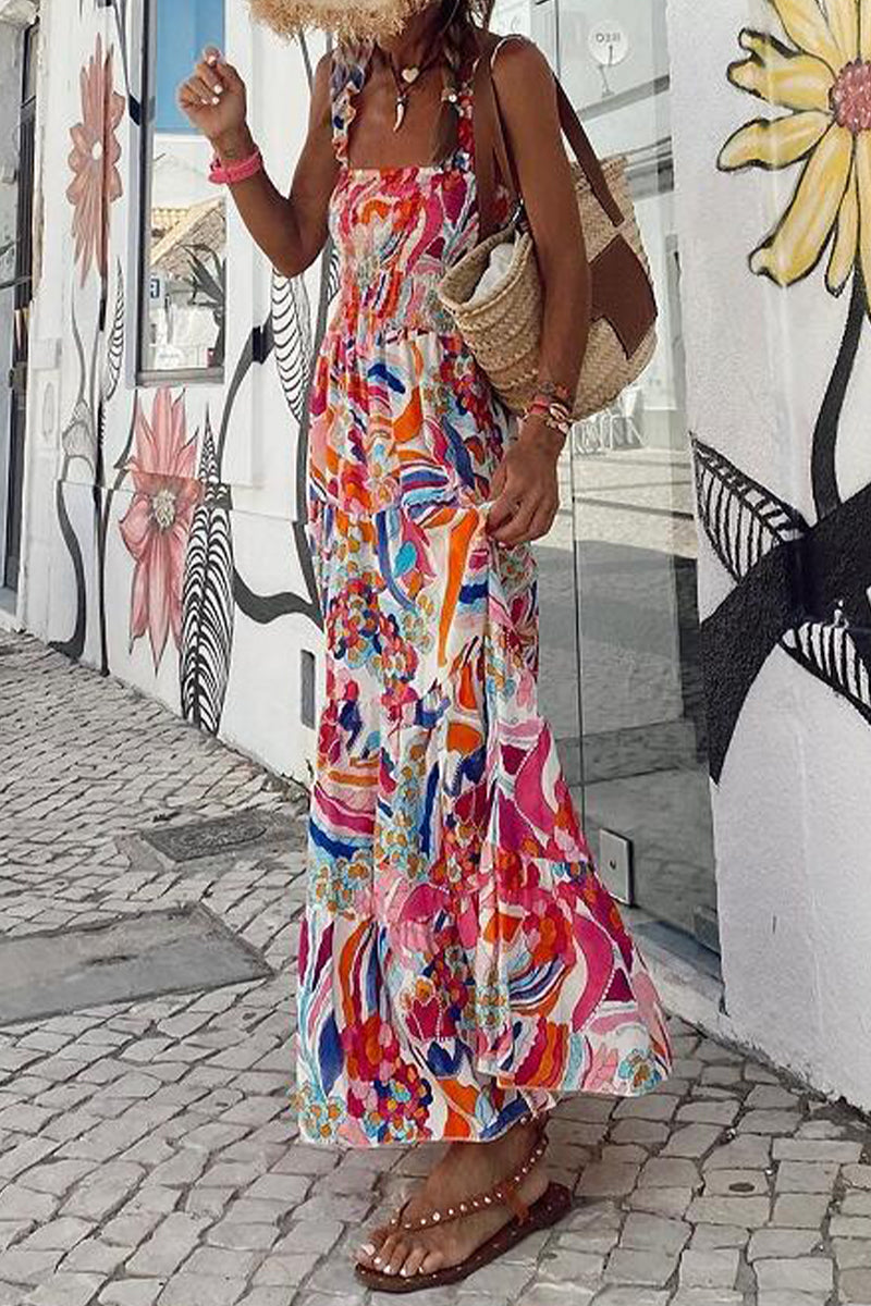 Kaynafashions - Casual Elegant Floral Patchwork Printed Dress Dresses